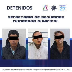 Policía Municipal de Irapuato frustra intento de extorsión y detiene a cuatro personas
